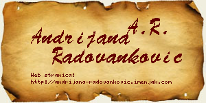 Andrijana Radovanković vizit kartica